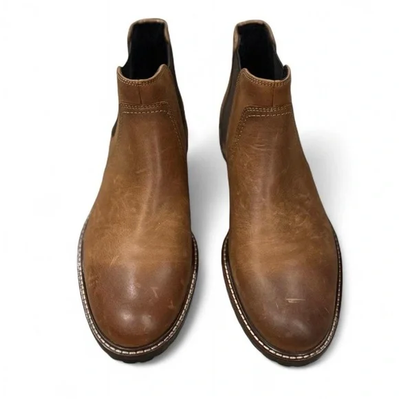 Brand New Johnston & Murphy Men's Brown Leather Chelsea Boots Size US 9.5 Men’s - Picture 1 of 5